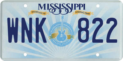 MS license plate WNK822