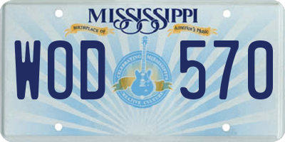 MS license plate WOD570