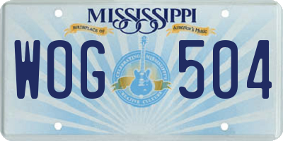 MS license plate WOG504
