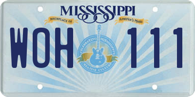 MS license plate WOH111