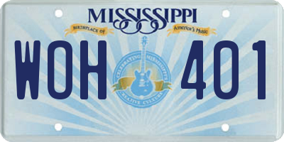 MS license plate WOH401