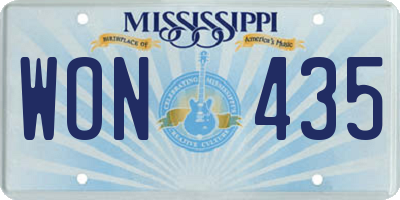 MS license plate WON435