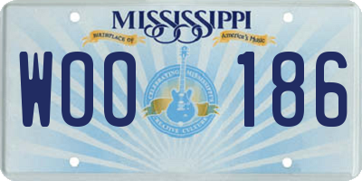 MS license plate WOO186