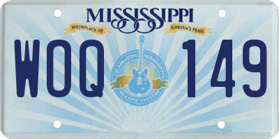MS license plate WOQ149