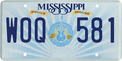 MS license plate WOQ581