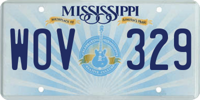 MS license plate WOV329