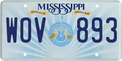 MS license plate WOV893