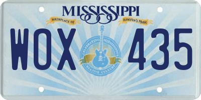 MS license plate WOX435