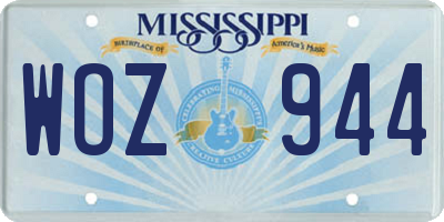 MS license plate WOZ944