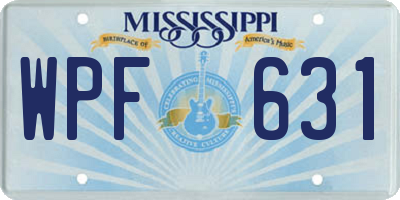MS license plate WPF631