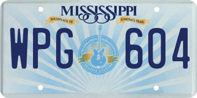 MS license plate WPG604