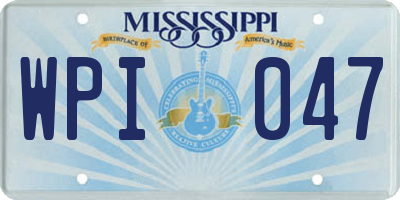 MS license plate WPI047