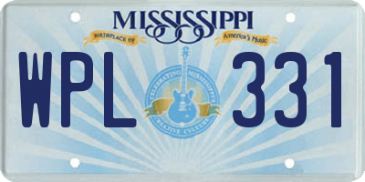 MS license plate WPL331