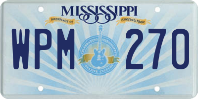 MS license plate WPM270