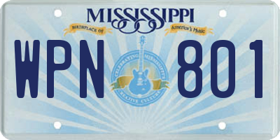 MS license plate WPN801