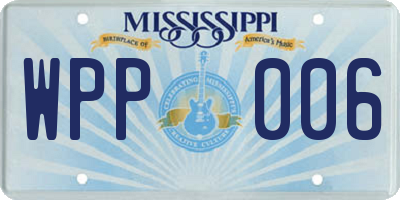 MS license plate WPP006