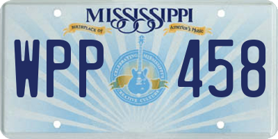 MS license plate WPP458