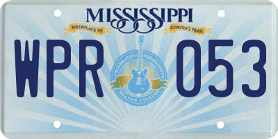 MS license plate WPR053