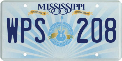 MS license plate WPS208