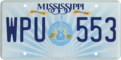 MS license plate WPU553