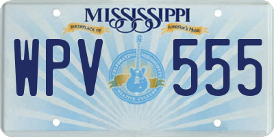 MS license plate WPV555