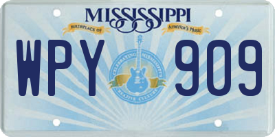 MS license plate WPY909