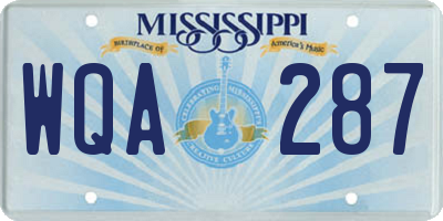 MS license plate WQA287