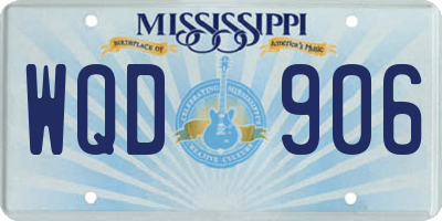 MS license plate WQD906