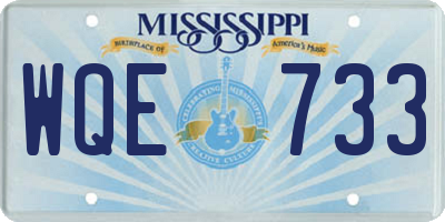 MS license plate WQE733