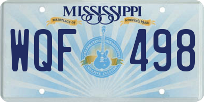 MS license plate WQF498