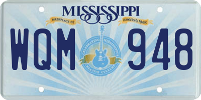 MS license plate WQM948