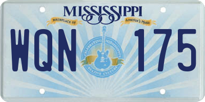 MS license plate WQN175