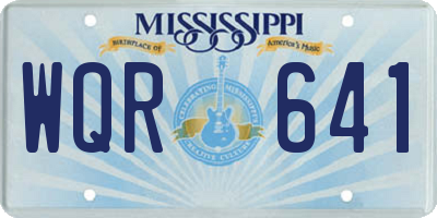 MS license plate WQR641