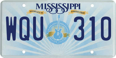 MS license plate WQU310
