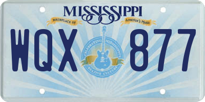 MS license plate WQX877