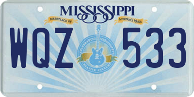 MS license plate WQZ533