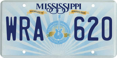 MS license plate WRA620