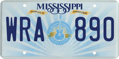 MS license plate WRA890