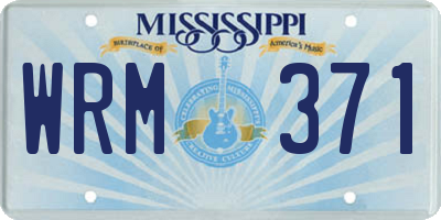 MS license plate WRM371