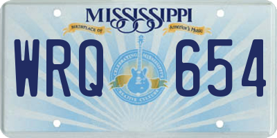 MS license plate WRQ654