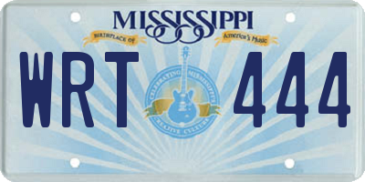 MS license plate WRT444