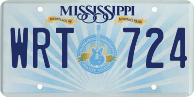 MS license plate WRT724