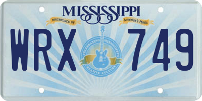 MS license plate WRX749