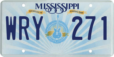 MS license plate WRY271
