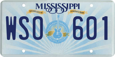 MS license plate WSO601