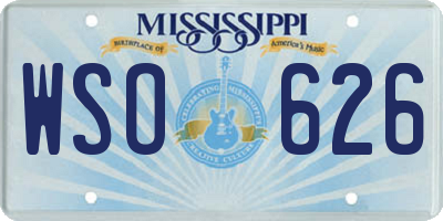 MS license plate WSO626