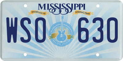 MS license plate WSO630