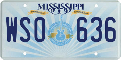 MS license plate WSO636