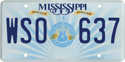 MS license plate WSO637