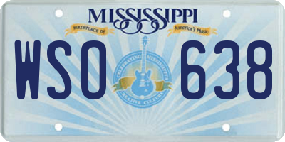 MS license plate WSO638
